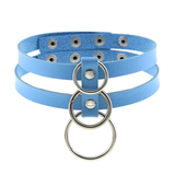 Sexy Layered Choker / Cosplay Necklace with Metal Rings / BDSM Aesthetic Accessories - EVE's SECRETS