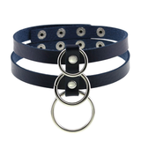 Sexy Layered Choker / Cosplay Necklace with Metal Rings / BDSM Aesthetic Accessories - EVE's SECRETS