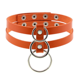 Sexy Layered Choker / Cosplay Necklace with Metal Rings / BDSM Aesthetic Accessories - EVE's SECRETS