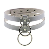 Sexy Layered Choker / Cosplay Necklace with Metal Rings / BDSM Aesthetic Accessories - EVE's SECRETS