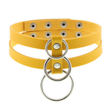 Sexy Layered Choker / Cosplay Necklace with Metal Rings / BDSM Aesthetic Accessories - EVE's SECRETS