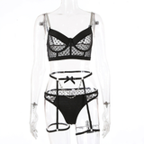 Sexy Lingerie For Women / Luxury Lace Bra And Panty Set With Chain Garters - EVE's SECRETS