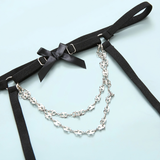 Sexy Lingerie For Women / Luxury Lace Bra And Panty Set With Chain Garters - EVE's SECRETS