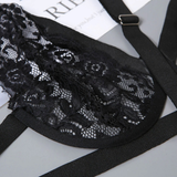 Sexy Lingerie Hollow Out Brief Sets With Garters / Women's Black Seamless Bra Set with Underwire - EVE's SECRETS