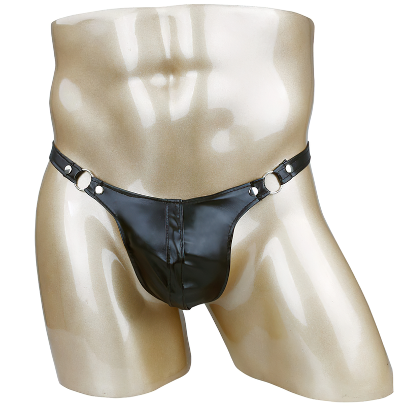 Sexy Male PU Leather Jockstrap Lingerie / G-string Male Bikini Jockstrap Underpants - EVE's SECRETS