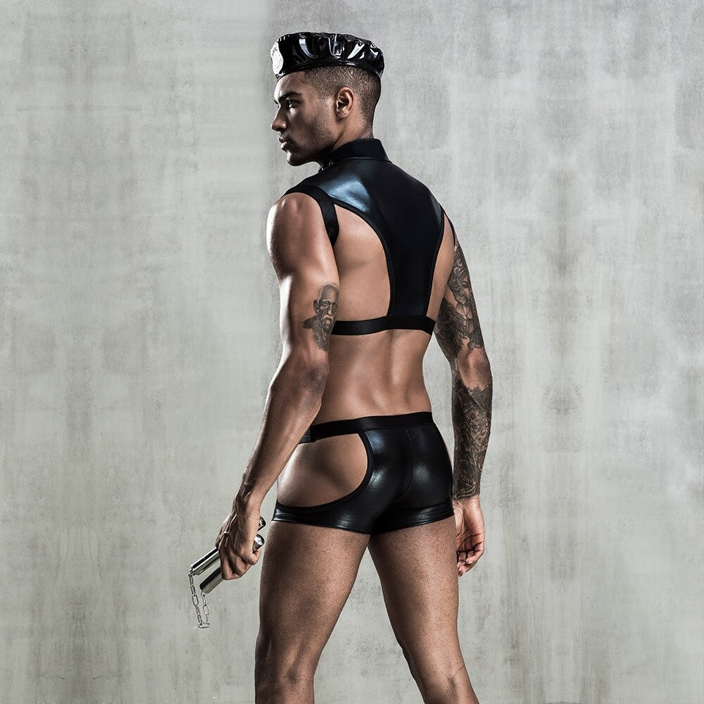 Sexy Male Uniform for Role Play Game / Erotic Men's Black Costume - EVE's SECRETS