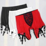 Sexy Man's Boxer Panties With Lace And Suspenders For Stockings / Aesthetic Male Underwear - EVE's SECRETS