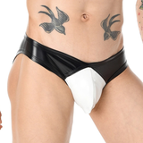 Sexy Men's Faux Leather Briefs Patchwork / Male Enhance Penis Underwear / Erotic Lingerie for Men - EVE's SECRETS