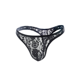 Culotte de sous-vêtements en dentelle G-String pour hommes sexy / Culotte transparente à dos en T évidé pour hommes