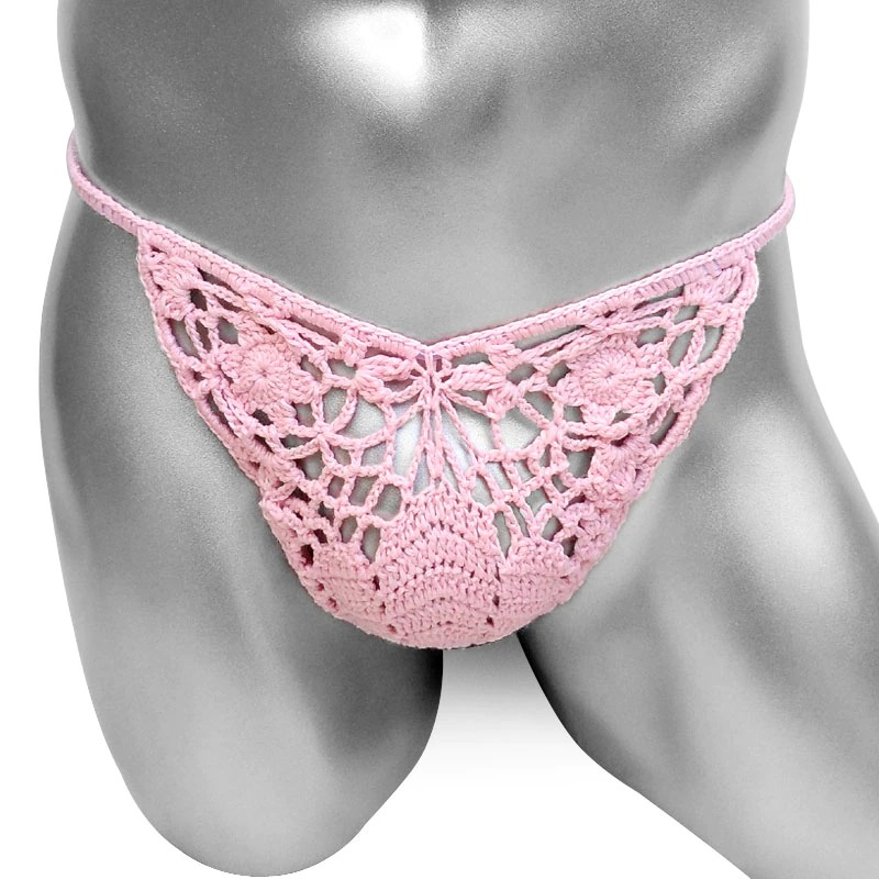 Sexy Men's Handmade Lingerie / Low Waist Cotton Crochet Panties / Hollow Out Underwear - EVE's SECRETS