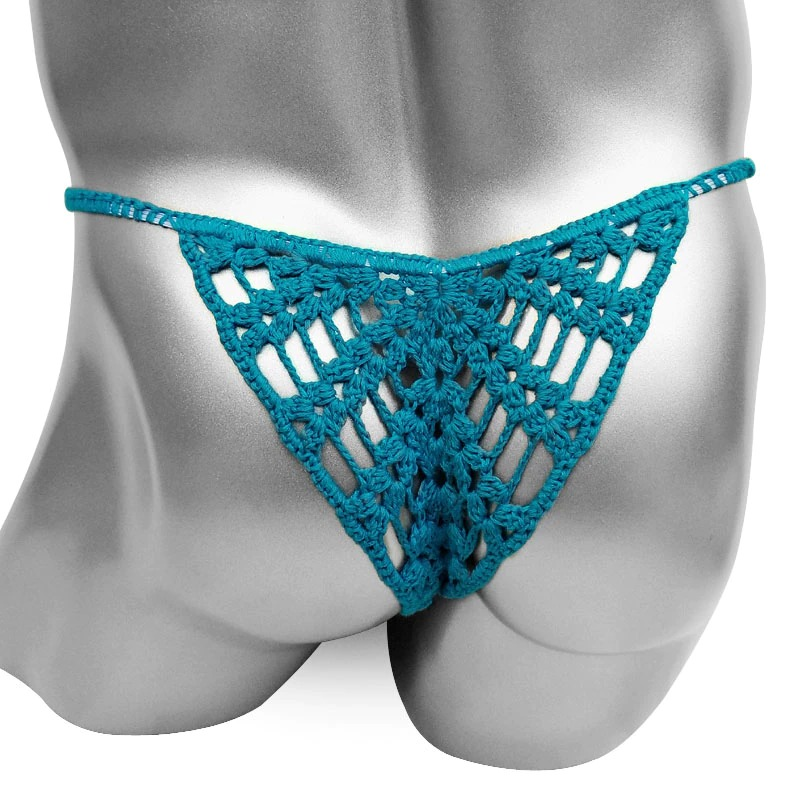 Sexy Men's Handmade Lingerie / Low Waist Cotton Crochet Panties / Hollow Out Underwear - EVE's SECRETS