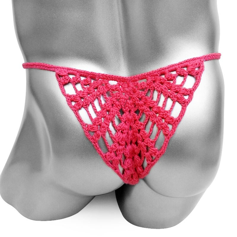 Sexy Men's Handmade Lingerie / Low Waist Cotton Crochet Panties / Hollow Out Underwear - EVE's SECRETS