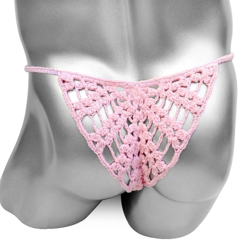Sexy Men's Handmade Lingerie / Low Waist Cotton Crochet Panties / Hollow Out Underwear - EVE's SECRETS