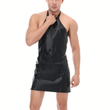Sexy Men's Wet Look Apron / Erotic Male Backless Underwear / Costume with Open Crotch - EVE's SECRETS