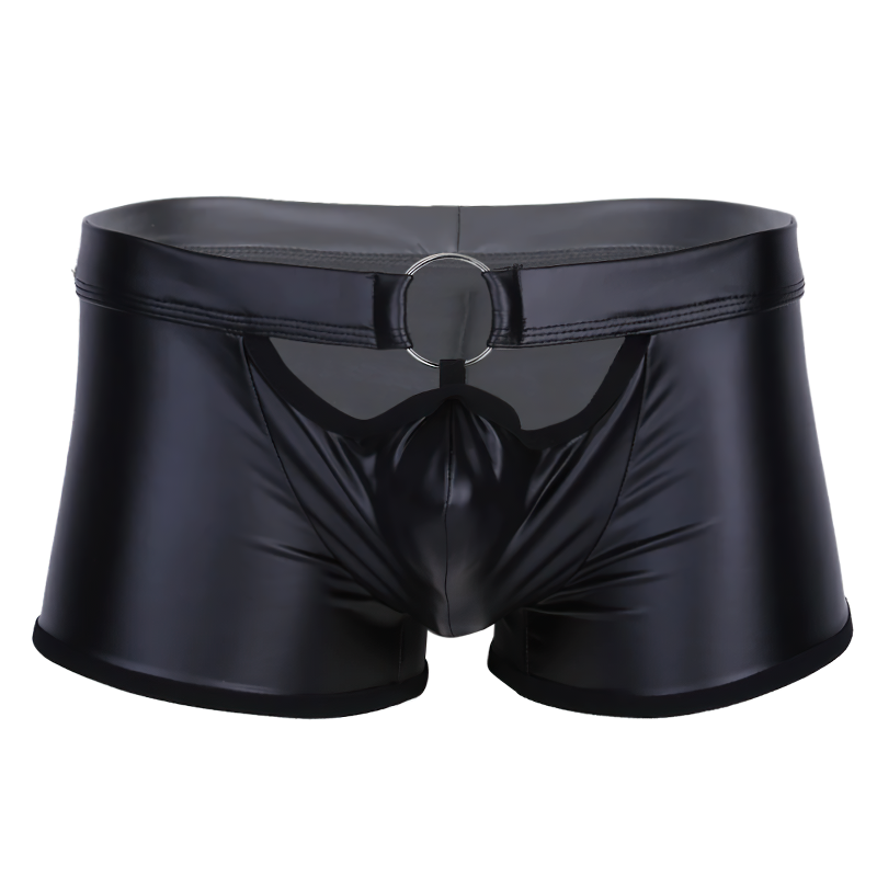 Sexy Men's Wetlook PU Leather Underwear / O-Ring Open Legs Hot Gay Panties - EVE's SECRETS
