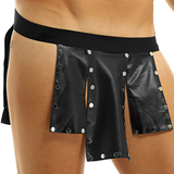 Kilt de gladiateur sexy avec rivets / Jupe fendue en faux cuir / Costumes de cosplay pour hommes