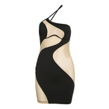 Sexy Outfits For Women / Transparent Mini Dress With Deep Neck / Erotic Tight Clothes - EVE's SECRETS
