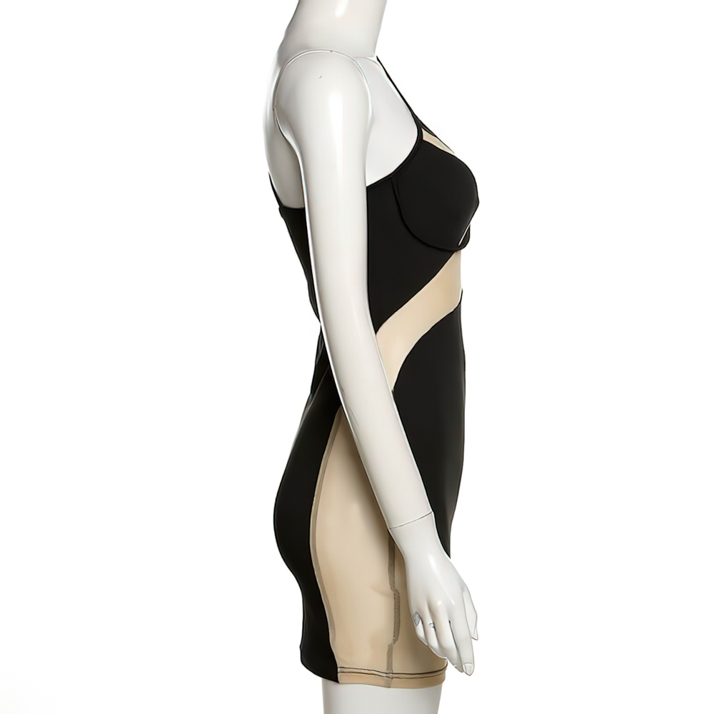 Sexy Outfits For Women / Transparent Mini Dress With Deep Neck / Erotic Tight Clothes - EVE's SECRETS
