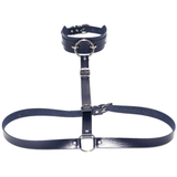 Sexy PU Leather Body Harness / Choker Collar With Metal Ring / Cosplay Erotic Accessories - EVE's SECRETS