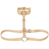 Sexy PU Leather Body Harness / Choker Collar With Metal Ring / Cosplay Erotic Accessories - EVE's SECRETS