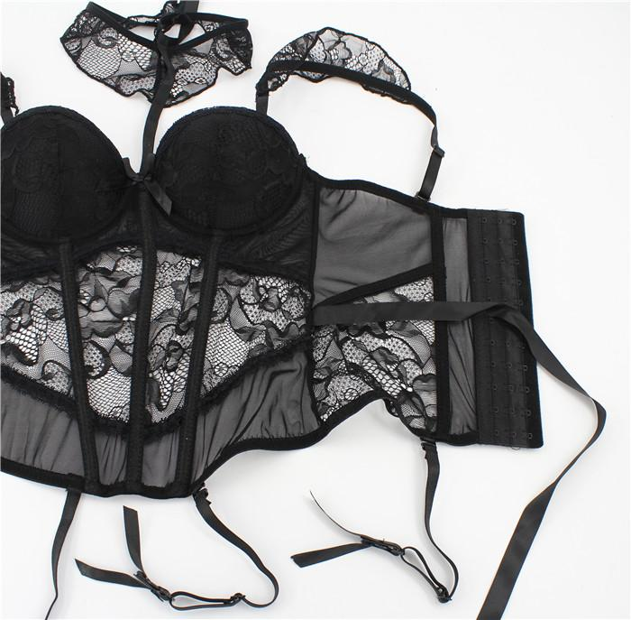 Sexy Push-Up Women's Underwear / Steampunk Fashion Clothes / Fetish Set of Bra top + Stockings - EVE's SECRETS