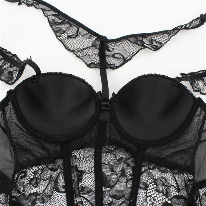 Sexy Push-Up Women's Underwear / Steampunk Fashion Clothes / Fetish Set of Bra top + Stockings - EVE's SECRETS