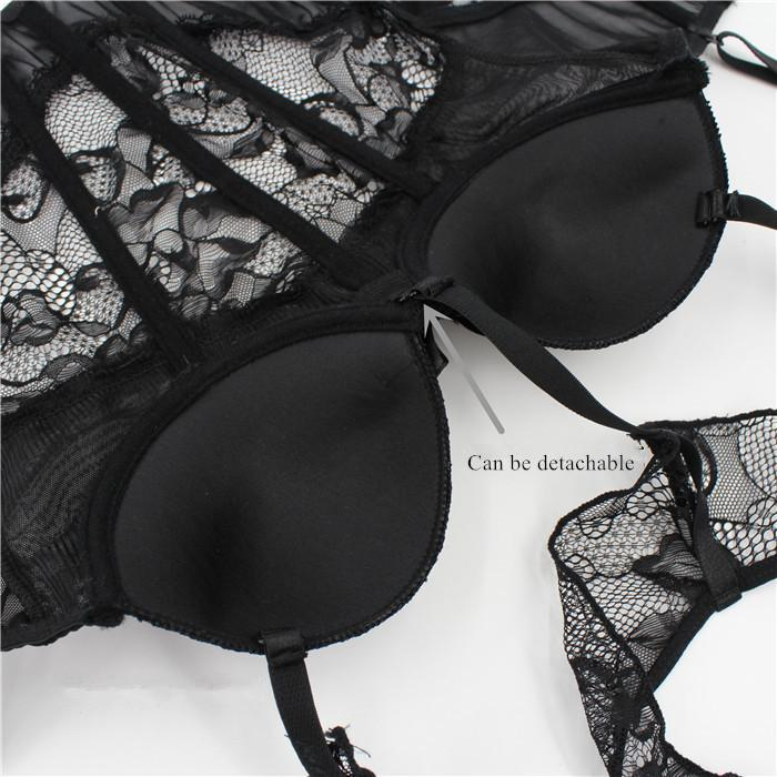 Sexy Push-Up Women's Underwear / Steampunk Fashion Clothes / Fetish Set of Bra top + Stockings - EVE's SECRETS