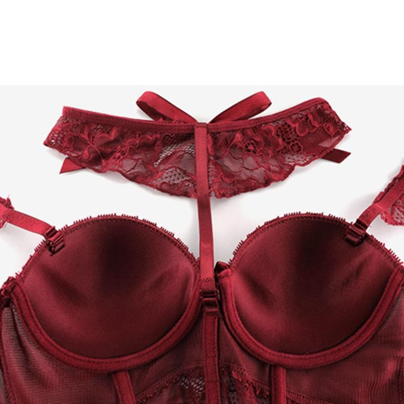 Sexy Push-Up Women's Underwear / Steampunk Fashion Clothes / Fetish Set of Bra top + Stockings - EVE's SECRETS