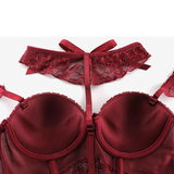Sexy Push-Up Women's Underwear / Steampunk Fashion Clothes / Fetish Set of Bra top + Stockings - EVE's SECRETS