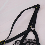Sexy Sensual Lace Lingerie With Feathers For Women / Exotic Underwear Set With Garters - EVE's SECRETS