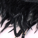 Sexy Sensual Lace Lingerie With Feathers For Women / Exotic Underwear Set With Garters - EVE's SECRETS