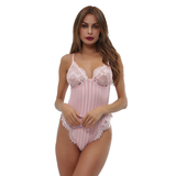 Sexy Sheer Bodysuit with Lace Elements / Women's Erotic Outfits - EVE's SECRETS