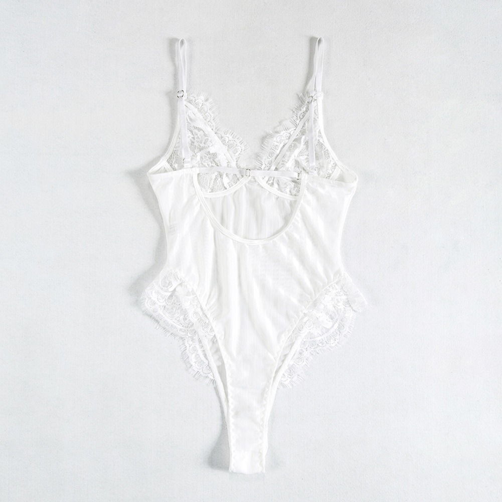 Sexy Sheer Bodysuit with Lace Elements / Women's Erotic Outfits - EVE's SECRETS