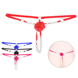 Sexy Women's Open Crotch Underwear / Attractive Open Beading Flower G-String Thong - EVE's SECRETS