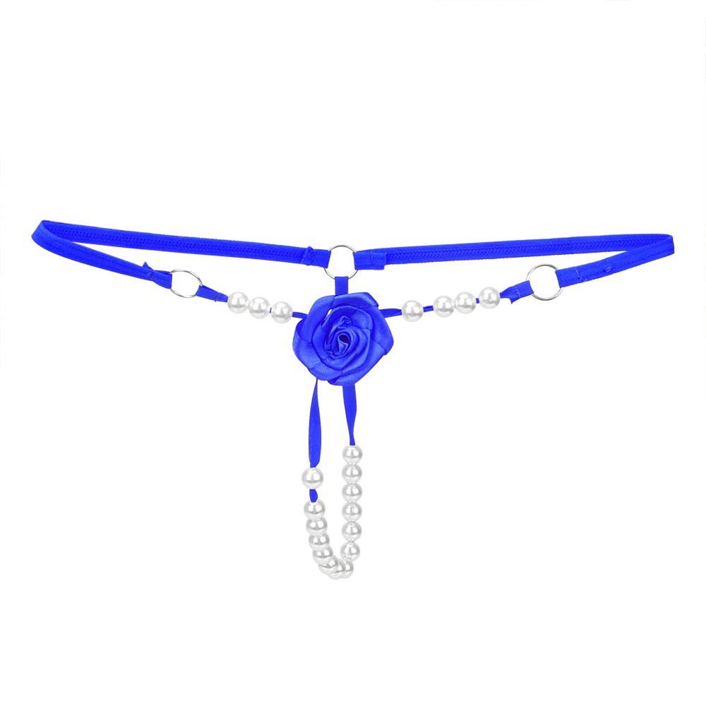 Sexy Women's Open Crotch Underwear / Attractive Open Beading Flower G-String Thong - EVE's SECRETS