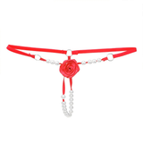 Sexy Women's Open Crotch Underwear / Attractive Open Beading Flower G-String Thong - EVE's SECRETS