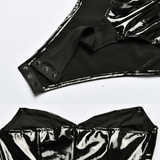 Sexy Strapless Bodysuit for Ladies / Wet Look Sleeveless Jumpsuit / Women's Erotic Outfits - EVE's SECRETS