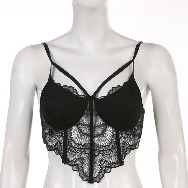 Sexy Transparent Corset for Ladies / Women's Crop Top with Lace / Erotic Solid Clothes - EVE's SECRETS