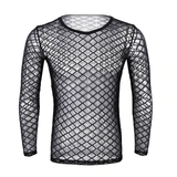 Sexy Transparent Men's Clothing / Thiting-Fitting T-Shirt With Long Sleeve / Male Erotic Outfits - EVE's SECRETS