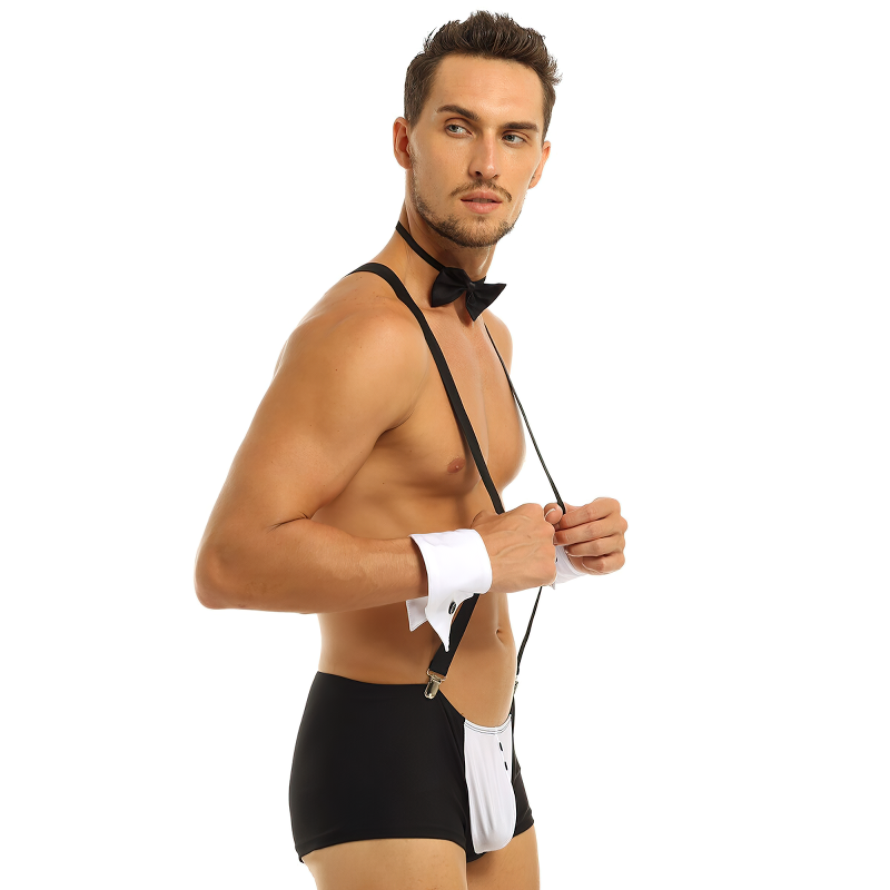 Sexy Waiter Cosplay Male Lingerie Costumes / Erotic Maid Uniform Outfits For Men - EVE's SECRETS