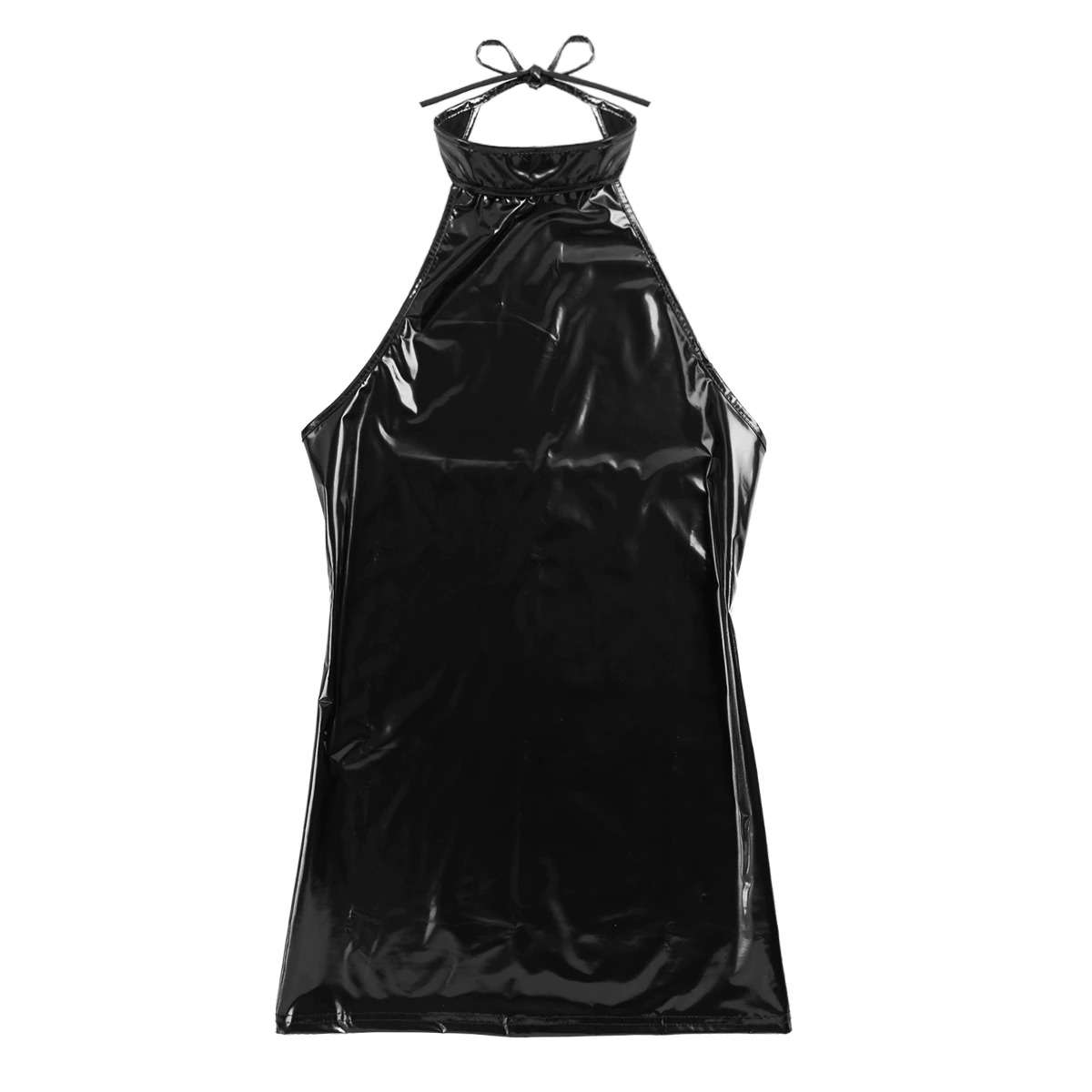 Sexy Wetlook Mini Dress for Women / PU Leather Skinny Sleeveless Dress - EVE's SECRETS