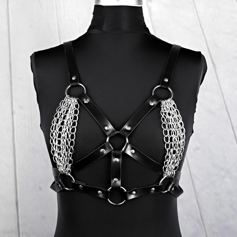 Sexy Women PU Leather Bra Harness / Body Bondage Garter Belt / Underwear Bust Suspenders - EVE's SECRETS