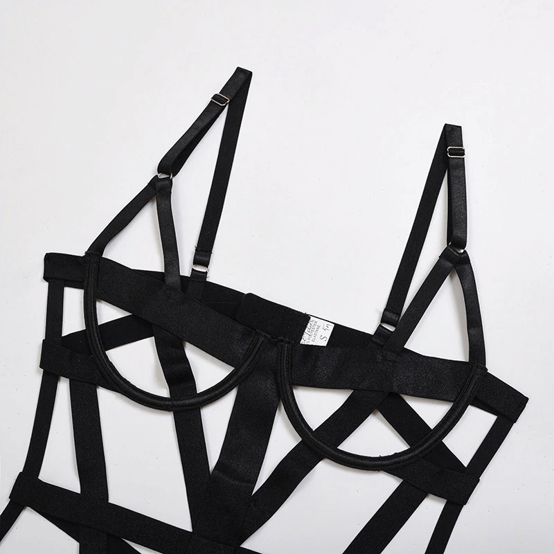 Sexy Women's Strappy Body Harness / Nylon Bodysuit in Alternative Style - EVE's SECRETS