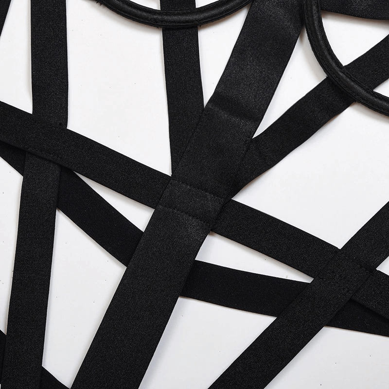 Sexy Women's Strappy Body Harness / Nylon Bodysuit in Alternative Style - EVE's SECRETS