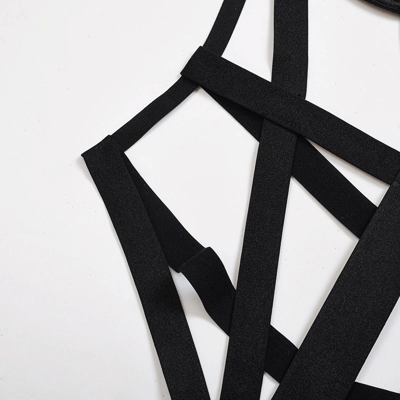 Sexy Women's Strappy Body Harness / Nylon Bodysuit in Alternative Style - EVE's SECRETS
