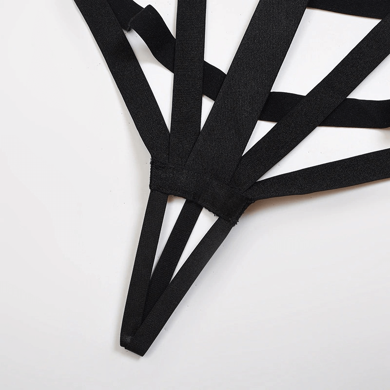 Sexy Women's Strappy Body Harness / Nylon Bodysuit in Alternative Style - EVE's SECRETS