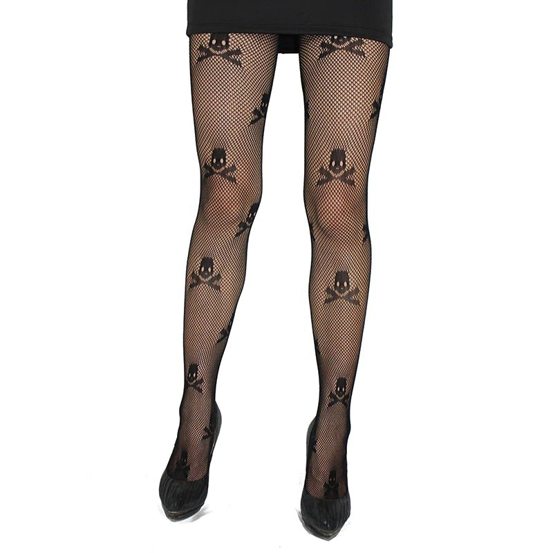 Sexy Women Stretch Pantyhose / Mesh Stockings with Skull Print / Women Accessories - EVE's SECRETS