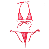 Sexy Women Underwear / Mesh See-through Halter Bikini Top with Tie Side / Hot Lingerie Set - EVE's SECRETS