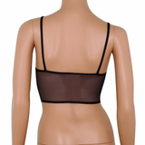 Sexy Women's Crop Top with Shiny Shell / Transparent Mesh Top for Ladies - EVE's SECRETS
