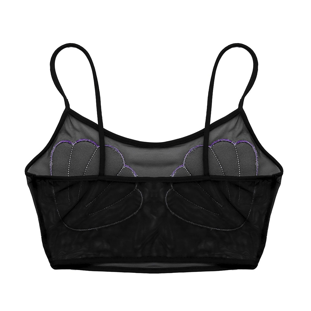 Sexy Women's Crop Top with Shiny Shell / Transparent Mesh Top for Ladies - EVE's SECRETS
